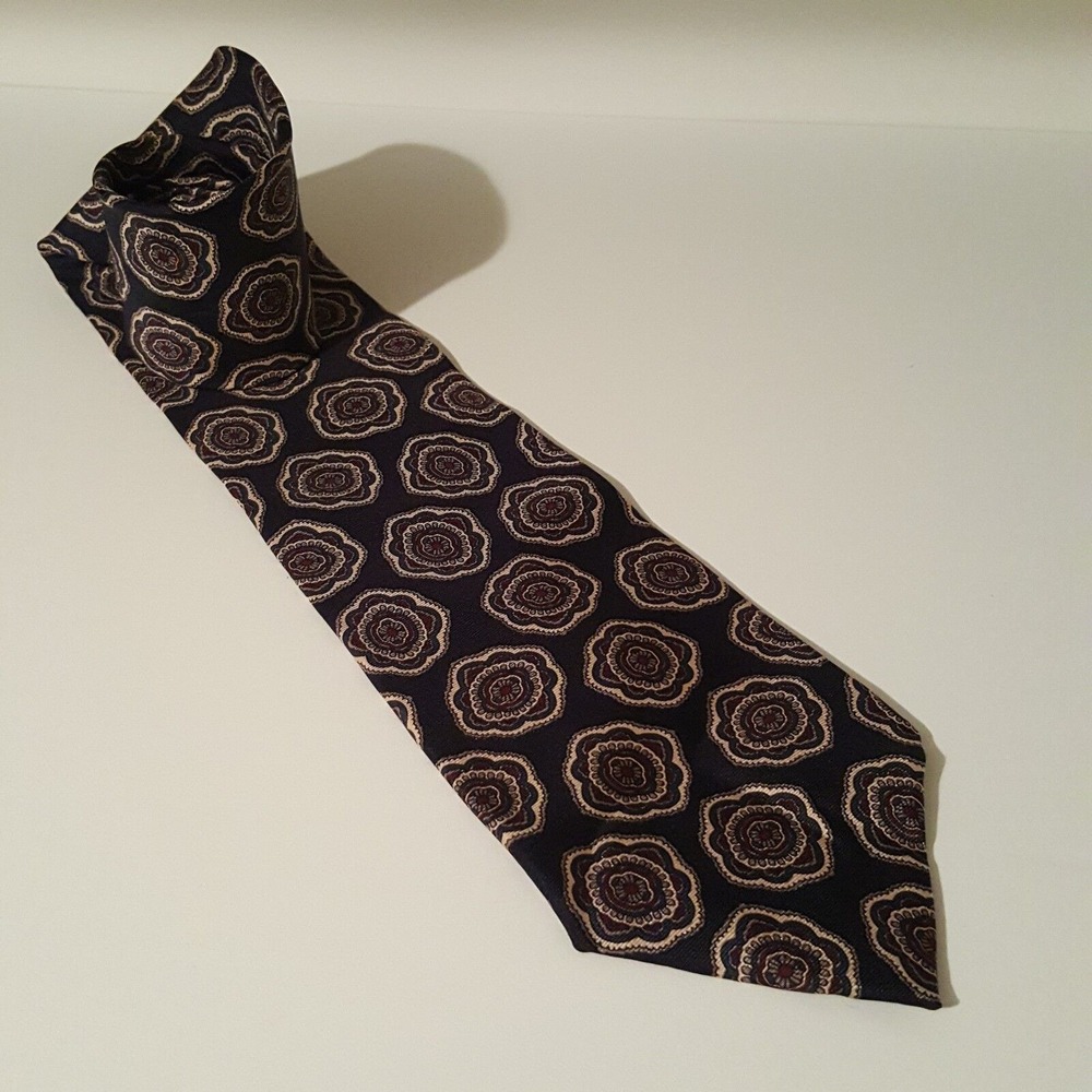Salvatori Men's Neck Tie Blue Purple 100% Silk Geometric Design